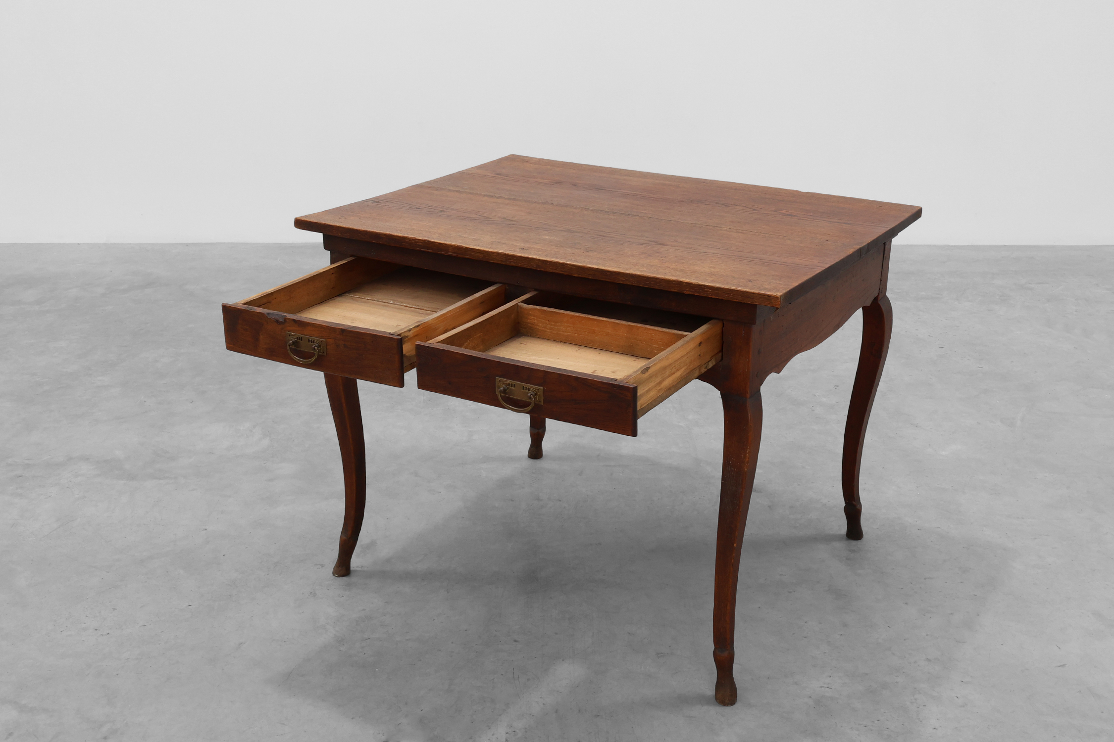 French Provincial Oak Table with Two Drawers, France, 19th Centurythumbnail